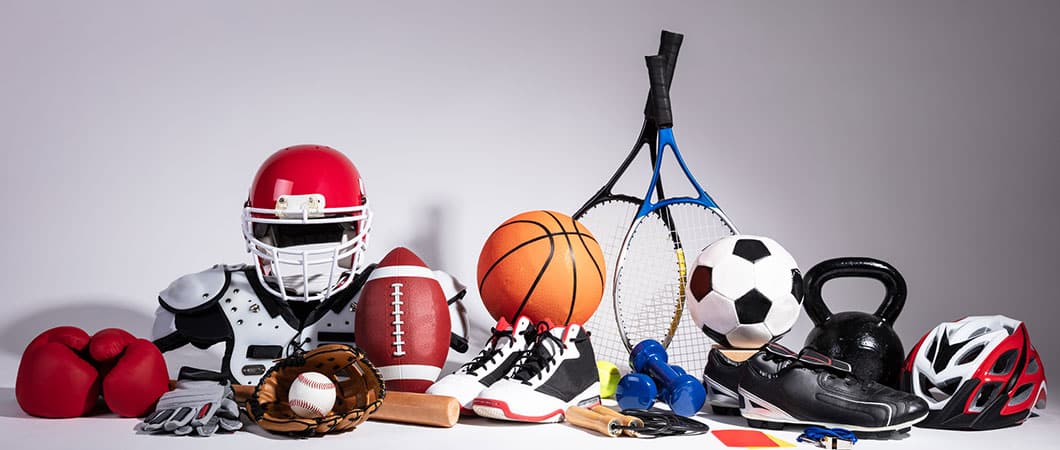 different sports equipment symbolizing variety of sports