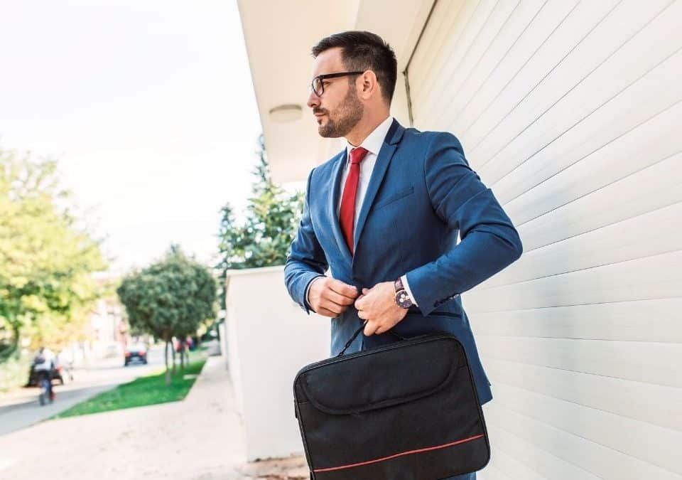 man going to work