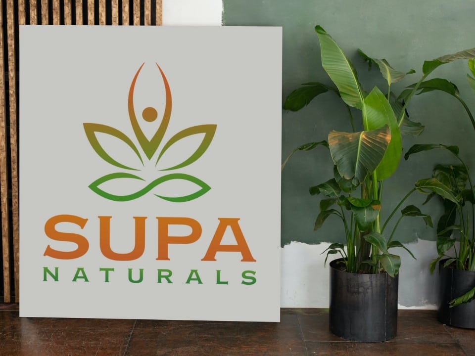 supa naturals poster in a store