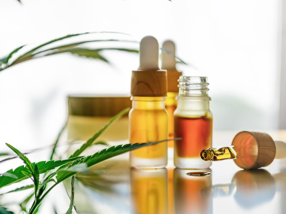 cbd oil tinctures in a table