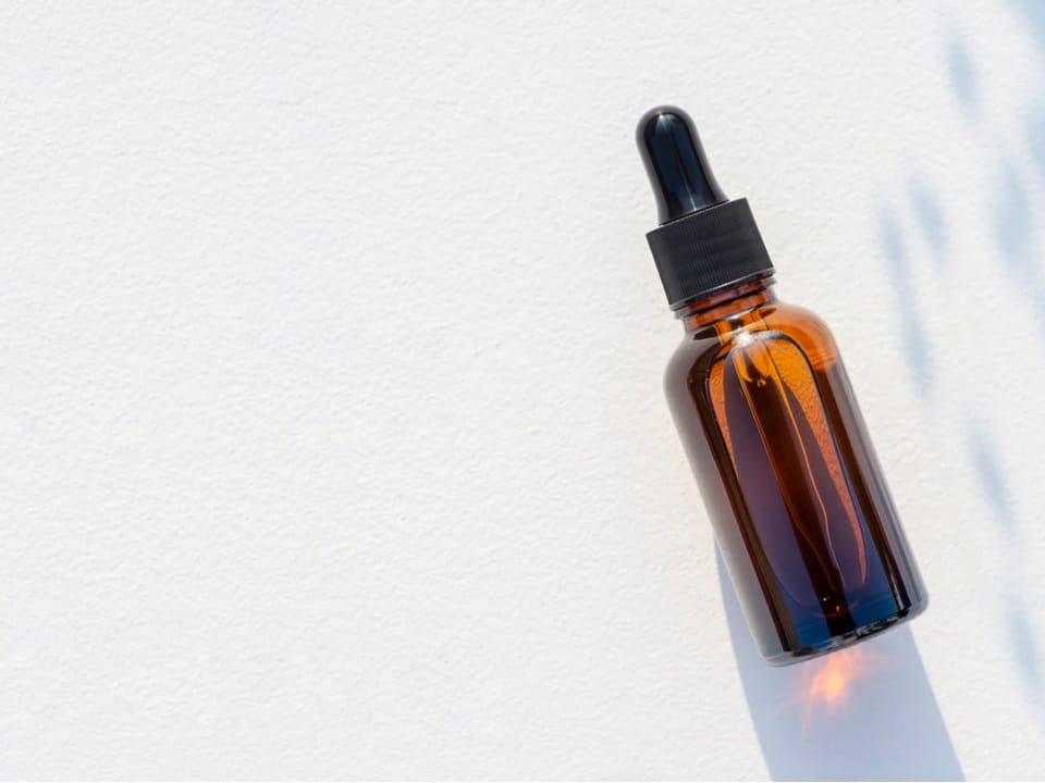 cbd oil in a white background