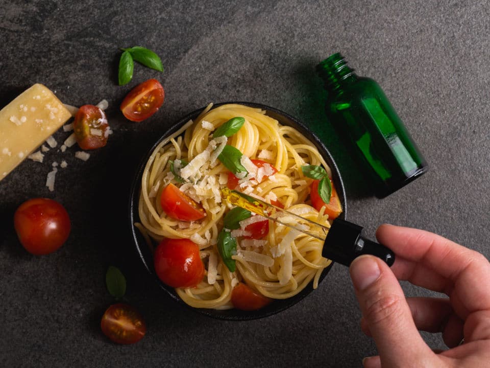 spaghetti pasta infused with water soluble cbd oil